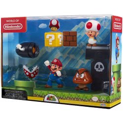 JAKKS PACIFIC Super Mario Nitendo Acorn Plains Figure Multipack Diorama Set 64510 039897645100