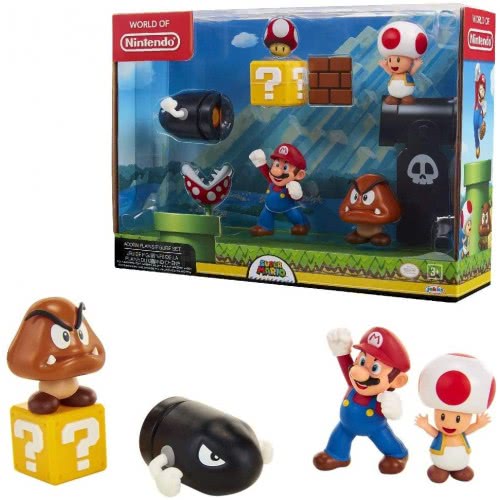 JAKKS PACIFIC Σετ Διόραμα Με 5 Φιγούρες Super Mario Acorn Plains (Super Mario) 64510 039897645100
