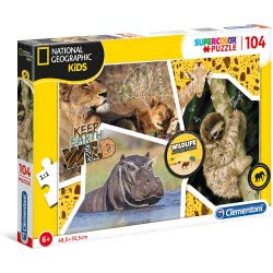 Clementoni Kids Puzzle Super Color National Geo Kids Wildlife Adventurer 104 Pcs 1210-27143 8005125271436