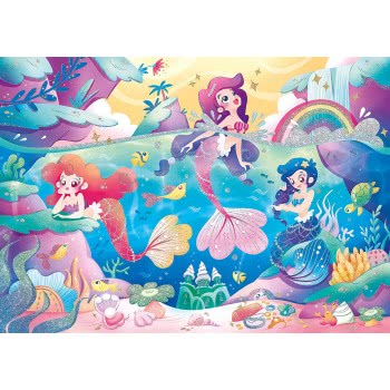Clementoni Kids Puzzle Super Color Glitter Mermaids 104 Pcs 1210-20149 8005125201495