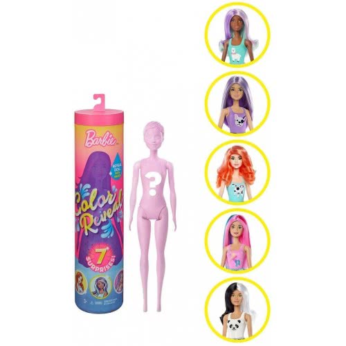 Mattel Barbie Color Reveal Animal Themed Doll With 7 Surprises Including Wig GMT48 887961861655
