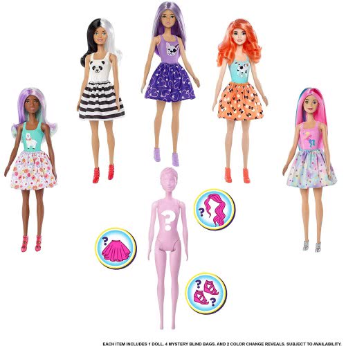 Mattel Barbie Color Reveal Animal Themed Doll With 7 Surprises Including Wig GMT48 887961861655