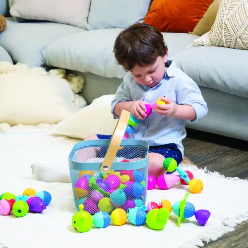 Lalaboom 5In1 Educational Baby Toddler Snap Beads 48 Pcs For 10+ Months 1000-86129 4897067861295
