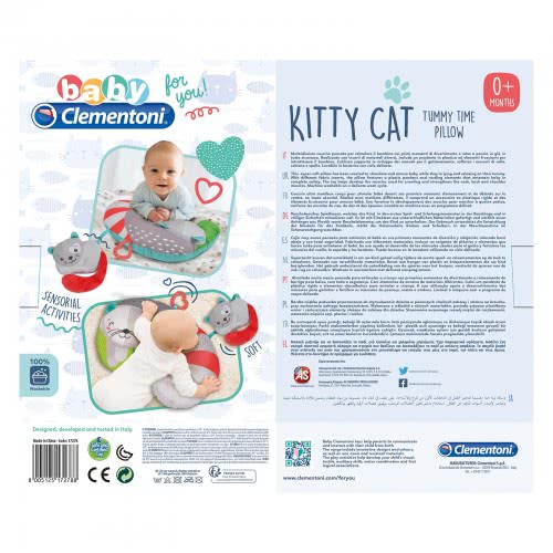 Clementoni Baby For You Newborn Baby Tummy Time Pillow Kitty Cat For 0+ Months 1000-17278 8005125172788