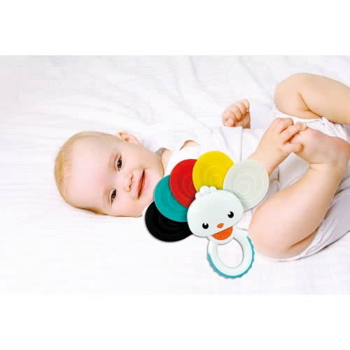 Clementoni Baby Βρεφικό Παιχνίδι Οδοντοφυΐας-Κουδουνίστρα Παγώνι Για 3+ Μηνών 1000-17325 8005125173259