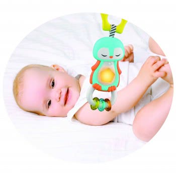 Clementoni Baby Βρεφική Ηλεκτρονική Κουδουνίστρα Πιγκουίνος Για 3+ Μηνών 1000-17331 8005125173310