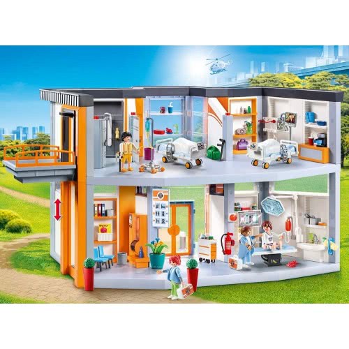 Playmobil Large Furnished Hospital With Lift 70190 4008789701909