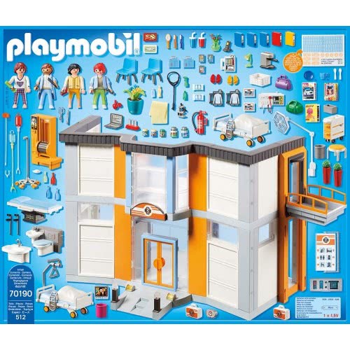 Playmobil Large Furnished Hospital With Lift 70190 4008789701909