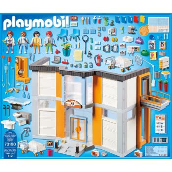 Playmobil Large Furnished Hospital With Lift 70190 4008789701909