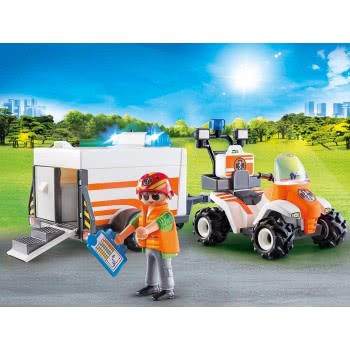 Playmobil Hospital Emergency Quad And Trailer With Lights And Sound 70053 4008789700537