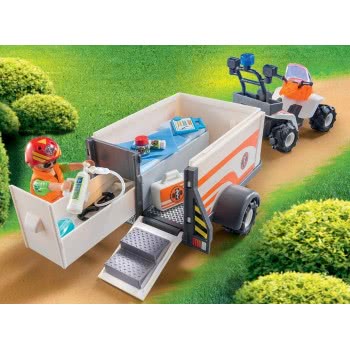Playmobil Hospital Emergency Quad And Trailer With Lights And Sound 70053 4008789700537