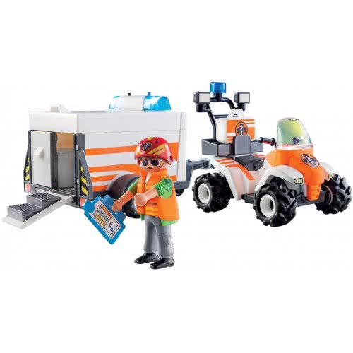 Playmobil Hospital Emergency Quad And Trailer With Lights And Sound 70053 4008789700537