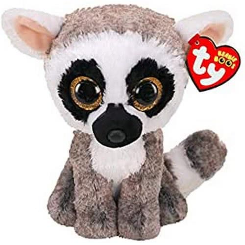 ty Beanie Boos Linus Plush Clip Lemur 15Cm 1607-36224 008421362240