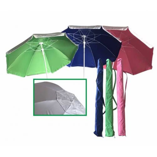 OEM Ομπρέλα 200 Cm Polyester Με Εξωτερική Ασημί Επένδυση - 3 Χρώματα 21-02687 4340782410090