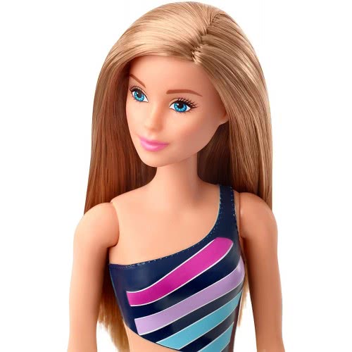 Mattel Barbie Beach Water Play Κούκλα Με Μωβ Και Κίτρινο Μαγιό DWJ99 / GHW41 887961804171