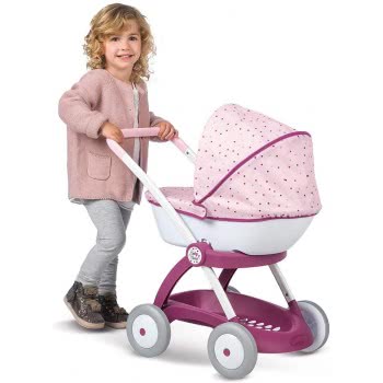 Smoby Baby Nurse Pram For Dolls Pink 254103 3032162541036