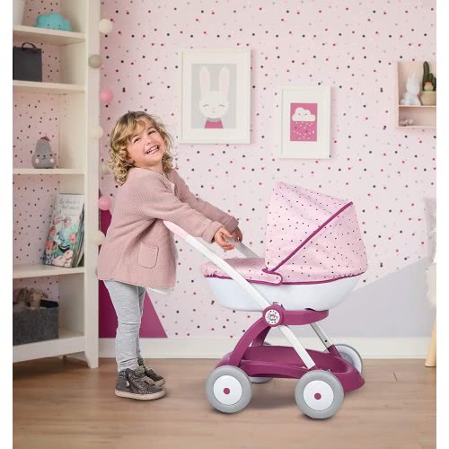 Smoby Baby Nurse Pram For Dolls Pink 254103 3032162541036