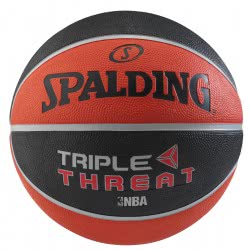 Spalding Basketball Triple Threat Color Rubber Size 7 - Black / Red 83-182Z1 029321831827