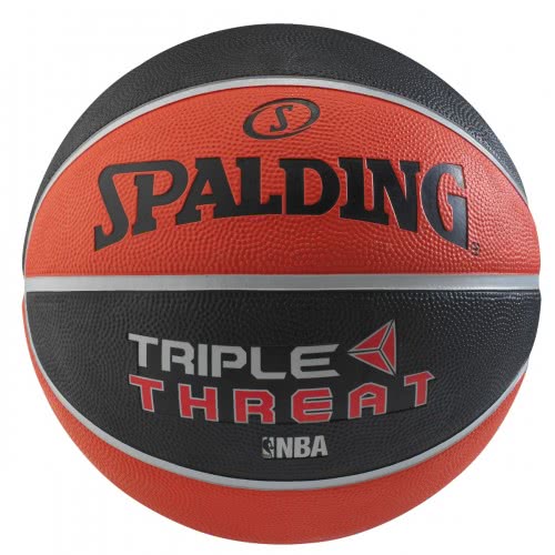 Spalding Basketball Triple Threat Color Rubber Size 7 - Black / Red 83-182Z1 029321831827