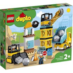 LEGO Duplo Wrecking Ball Demolition Construction Set With Toy Truck, Crane And Bulldozer 10932 5702016618211