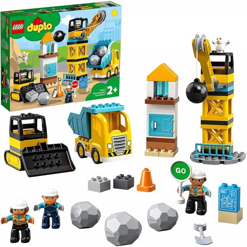 LEGO Duplo Wrecking Ball Demolition Construction Set With Toy Truck, Crane And Bulldozer 10932 5702016618211