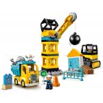 LEGO Duplo Wrecking Ball Demolition Construction Set With Toy Truck, Crane And Bulldozer 10932 5702016618211
