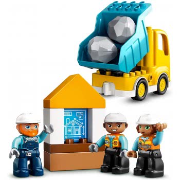 LEGO Duplo Wrecking Ball Demolition Construction Set With Toy Truck, Crane And Bulldozer 10932 5702016618211