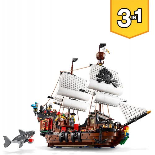 LEGO Creator 3In1 Pirate Ship, Inn And Skull Island Toy Set 31109 5702016616354