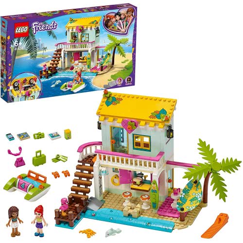 LEGO Friends Beach House Mini Dolls House Play Set With Andrea And Mia, Summer Holiday Series 41428 5702016619133