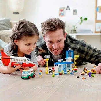 LEGO City Central Airport Playset With Toy Plane, Fuel Truck And Pilot Figure 60261 5702016617955