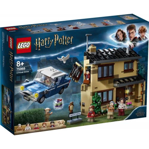 LEGO Harry Potter 4 Privet Drive House Set With Ford Anglia, Dobby Figure And Dursley Family 75968 5702016616682