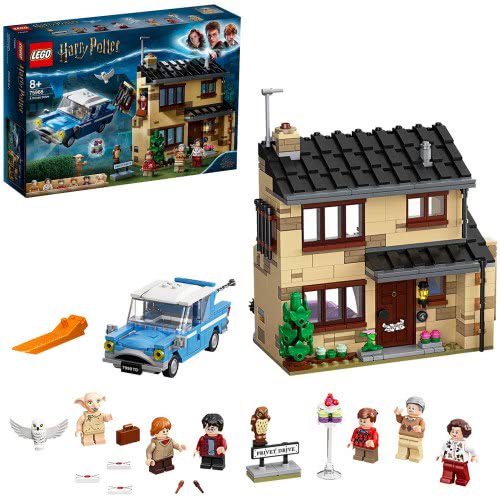 LEGO Harry Potter 4 Privet Drive House Set With Ford Anglia, Dobby Figure And Dursley Family 75968 5702016616682