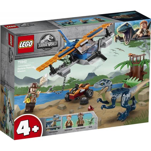 LEGO Jurassic World Velociraptor: Biplane Rescue Mission Dino Toys For Preschool Kids 75942 5702016616651