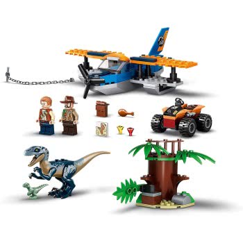 LEGO Jurassic World Velociraptor: Biplane Rescue Mission Dino Toys For Preschool Kids 75942 5702016616651
