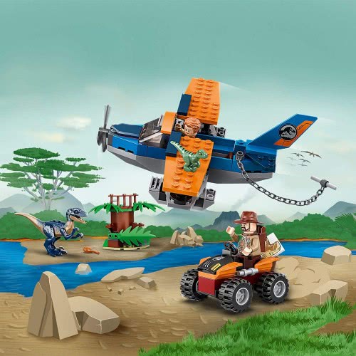 LEGO Jurassic World Velociraptor: Biplane Rescue Mission Dino Toys For Preschool Kids 75942 5702016616651