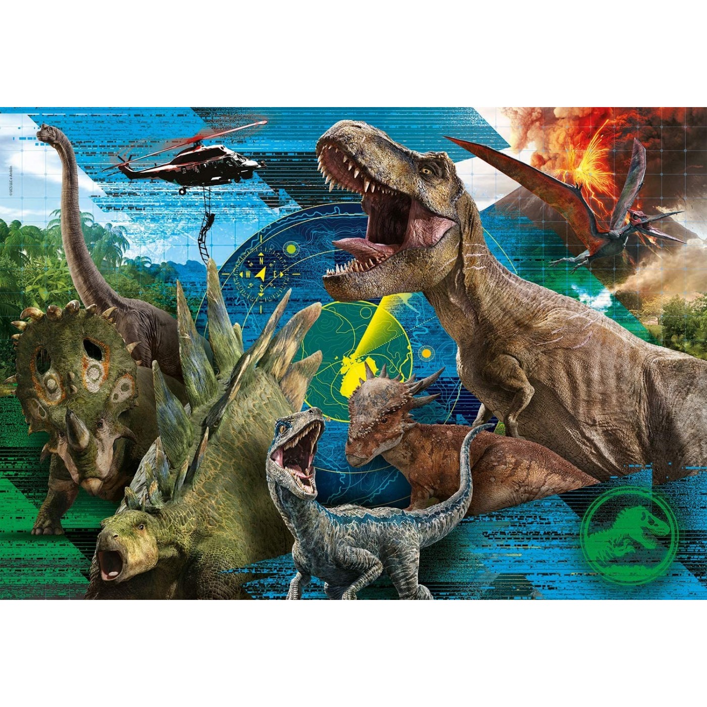 Clementoni Kids Puzzle Super Color Jurassic World 104 Pcs 1210-27196 ...