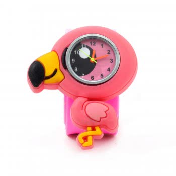 Wacky Watches Flamingo Animal Design Slapwatch Fast Fit Kids Childrens Silicone Watch Band 14482329 5060560823292
