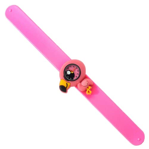 Wacky Watches Flamingo Animal Design Slapwatch Fast Fit Kids Childrens Silicone Watch Band 14482329 5060560823292
