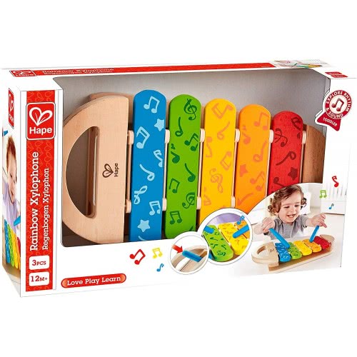 Hape Rainbow Xylophone-Wooden Musical Instrument E0606 6943478025226