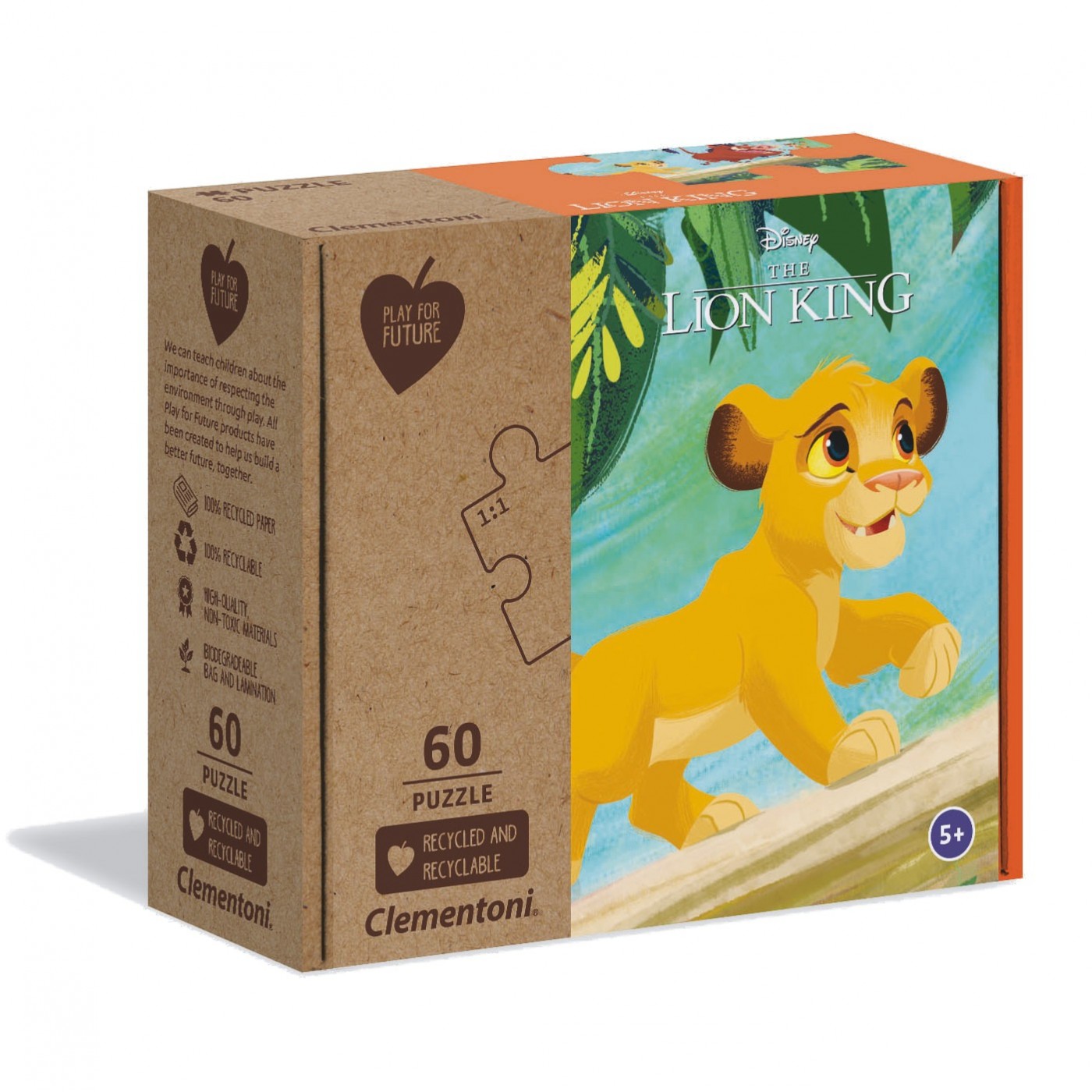 Clementoni Kids Puzzle Eco Play For Future Lion King 60 Pcs 1262-27002 ...