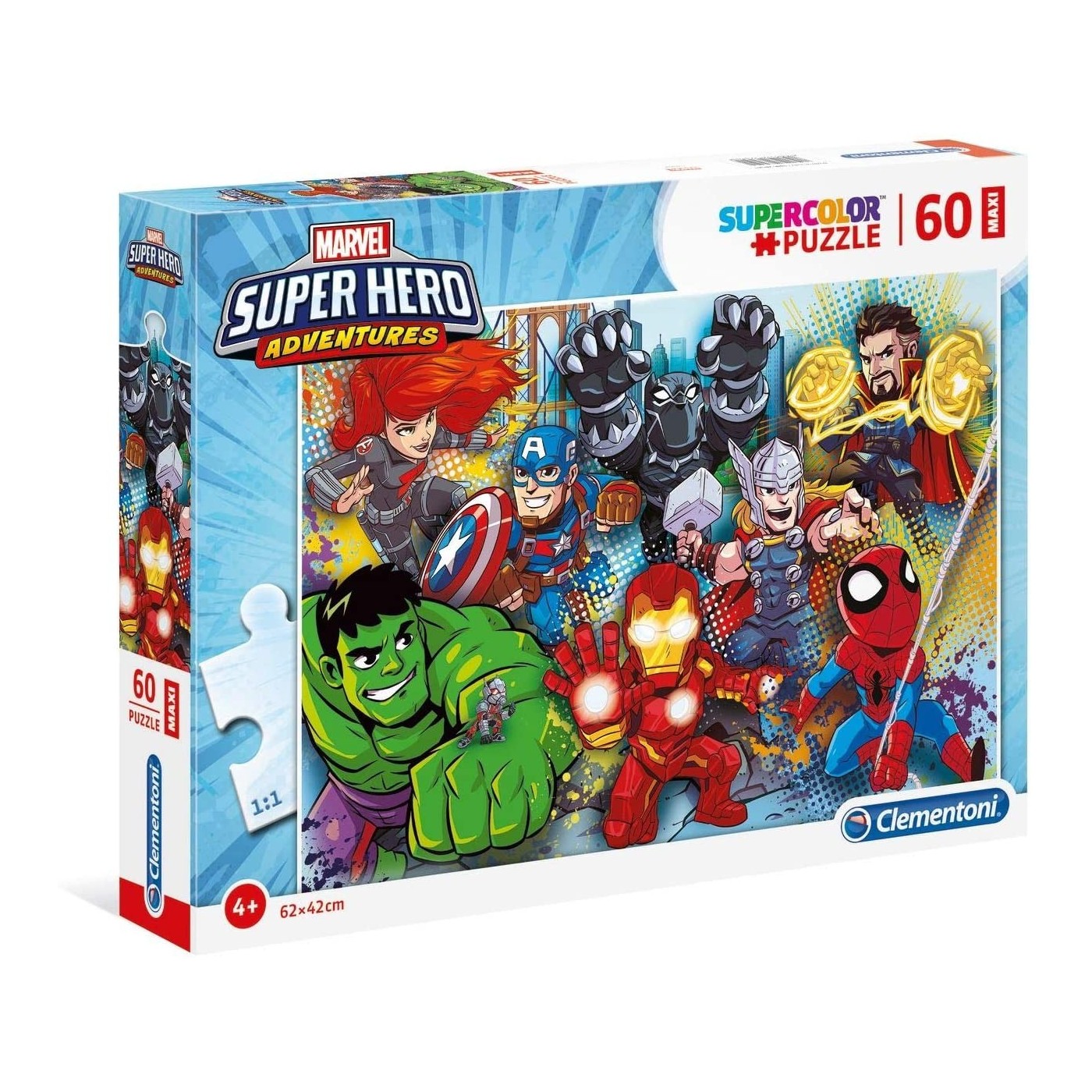 Clementoni Kids Puzzle Maxi Super Color Marvel Superhero 60 Pcs 1200 ...