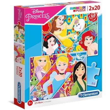 Clementoni Kids Puzzle Super Color Princess 2X20 Pcs 1200-24766 8005125247660