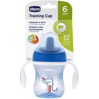 Chicco Εκπαιδευτικό Κύπελλο Training Cup 200Ml 6Μ+ Σιελ F04-06921-20-01 8058664070015
