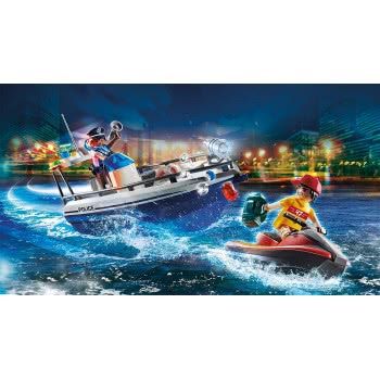 Playmobil Police Action Αστυνομικό Ταχύπλοο Και Ληστής Με Jet Ski 70463 4008789704634