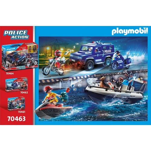 Playmobil Police Action Αστυνομικό Ταχύπλοο Και Ληστής Με Jet Ski 70463 4008789704634