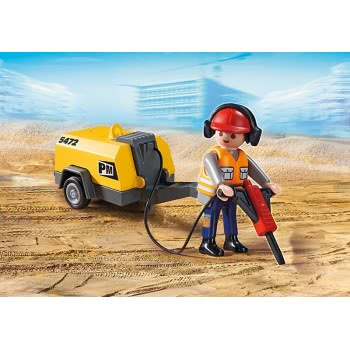 Playmobil Εργάτης Με Κομπρεσέρ 5472 4008789054722