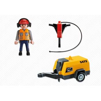 Playmobil Εργάτης Με Κομπρεσέρ 5472 4008789054722