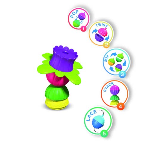 Lalaboom 5In1 Educational Baby Toddler Snap Beads 24 Pcs For 10+ Months 1000-86089 4897067860892