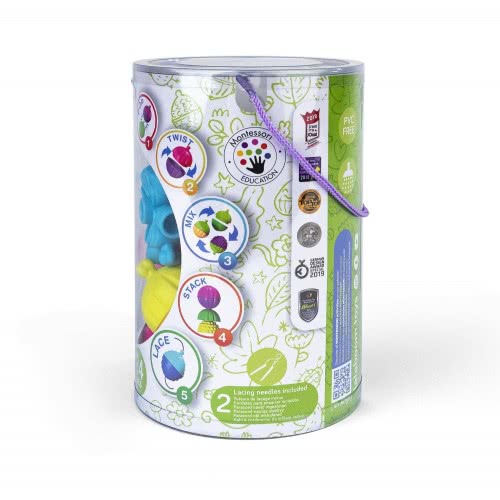 Lalaboom 5In1 Educational Baby Toddler Snap Beads 24 Pcs For 10+ Months 1000-86089 4897067860892