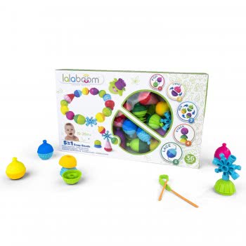 Lalaboom 5In1 Educational Baby Toddler Toy Snap Beads 36 Pcs For 10-36 Months 1000-86090 4897067860908
